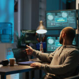Business owner reviewing cybersecurity laws and data compliance requirements in 2026